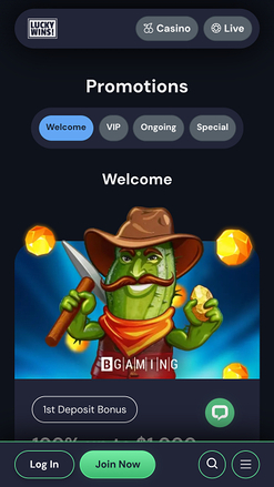 Luckywins Casino Mobile Promotions
