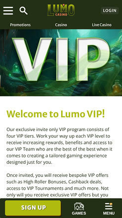 Lumo Casino VIP Program