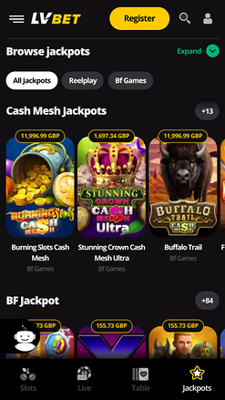 LV Bet Casino Mobile Jackpot