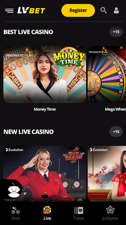 LV Bet Casino Mobile Live Dealer