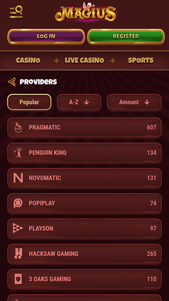 Magius Casino Mobile Game Developers