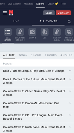 MarathonBet Casino Mobile Esports