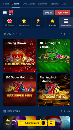 MarathonBet Casino Mobile Game Developers