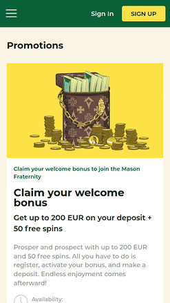 Mason Slots Casino Mobile Promotions