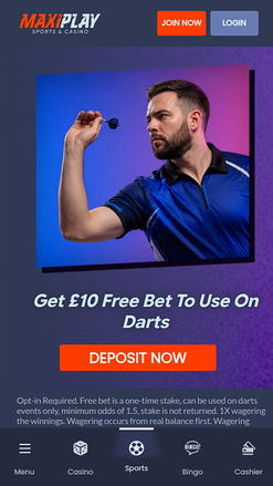 Maxiplay Casino Mobile Homepage