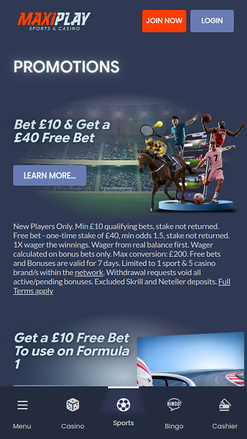 Maxiplay Casino Mobile Promotions