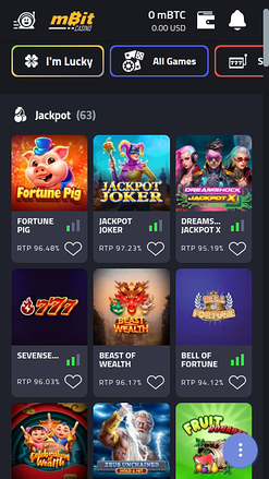 mBit Casino Mobile Jackpot