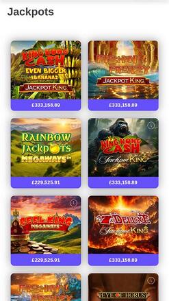Mecca Games Casino jackpot mobile page