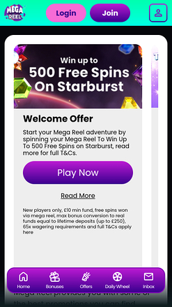 Mega Reel Casino Mobile Promotions