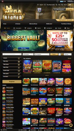 Mega Riches Casino Homepage Mobile