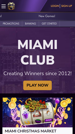 Miami Club Casino Mobile Homepage