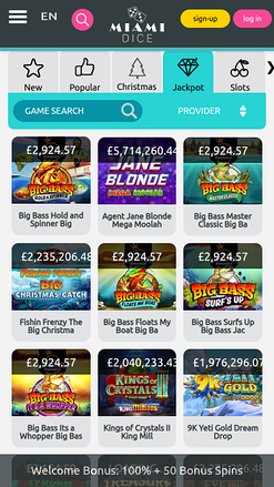 Miami Dice Casino Mobile Jackpot