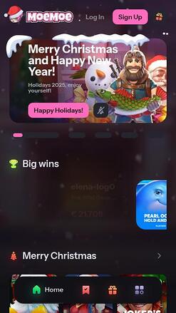 MoeMoe Casino Homepage Mobile