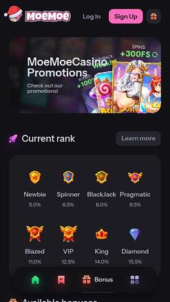MoeMoe Casino Promotions Mobile