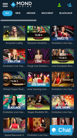 Mond Casino Mobile Live dealer