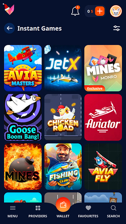 Monro Casino Mobile Instant Games