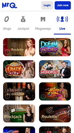 MrQ Casino Mobile Live Dealer