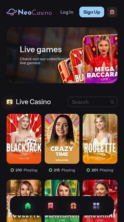 NeoCasino Live Dealer Mobile