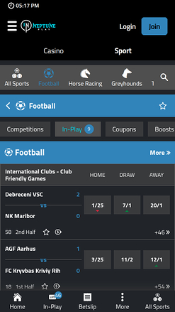 Neptune Play Casino Mobile Live Sports