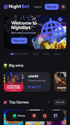 NightBet Casino Homepage Mobile