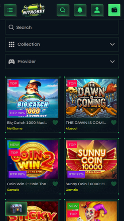 Nitrobet Casino Mobile Games