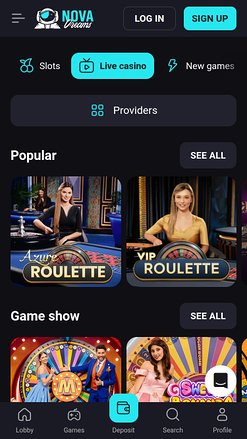NovaDreams Casino Mobile Live Dealer
