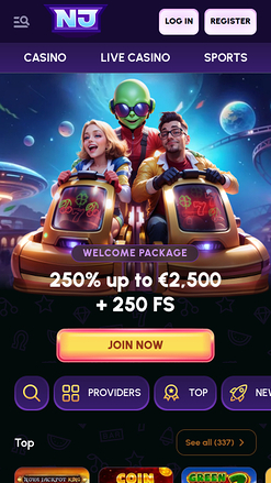 NovaJackpot Casino Mobile Homepage