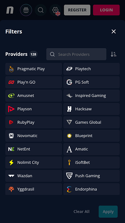 Novibet Casino Mobile Game Developers