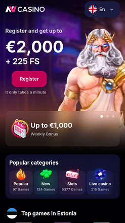 NV Casino Mobile Homepage