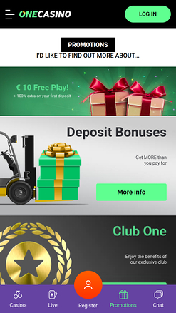 One Casino Mobile Promotions