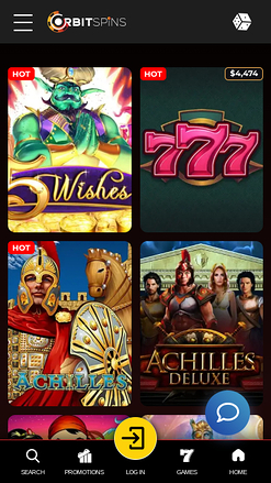 Orbit Spins Casino Mobile Jackpot