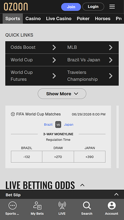 Ozoon Casino Mobile Sports Betting