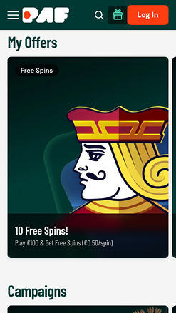 Paf Casino Mobile Promotions