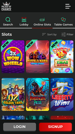 Palace of Chance Mobile Games