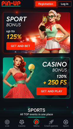 Pin Up Casino Mobile Homepage