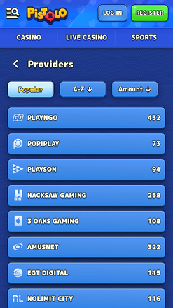 Pistolo Casino Mobile Game Developers