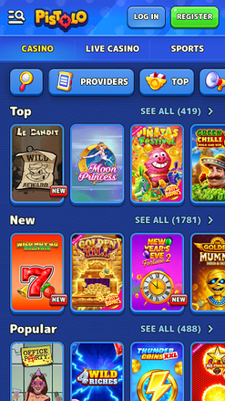 Pistolo Casino Mobile Games