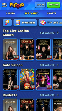 Pistolo Casino Mobile Live Dealer