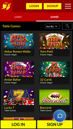 Planet 7 Casino Mobile Table Games