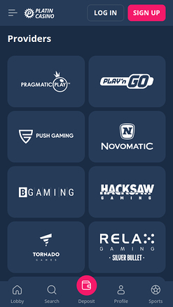 Platin Casino Mobile Game Developers