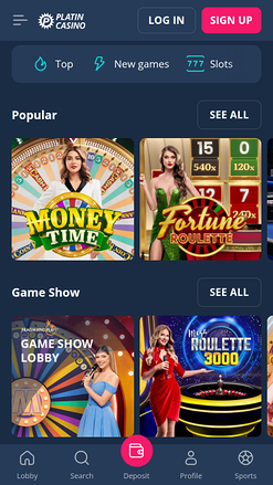 Platin Casino Mobile Live Dealer