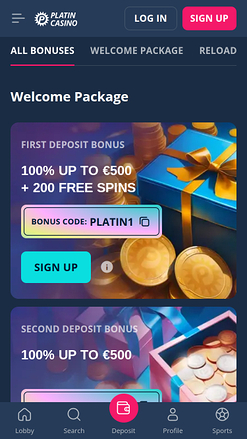 Platin Casino Mobile Promotions