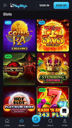 PlayMojo Casino Mobile Games
