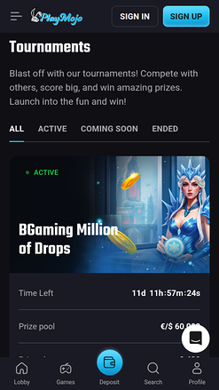 PlayMojo Casino Mobile Tournaments