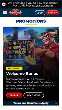 PlayToro Casino Mobile Promotions