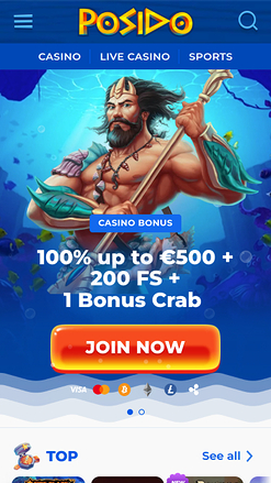 Posido Casino Mobile Homepage