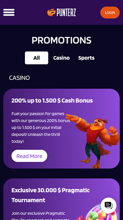Punterz Casino Mobile Promotions