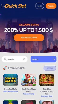 QuickSlot Casino Mobile Homepage