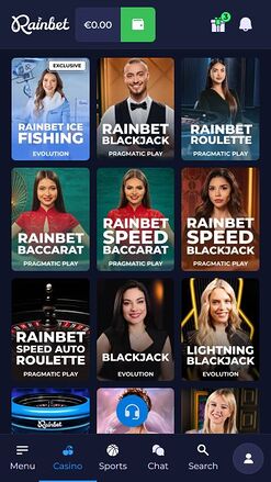 Rainbet Casino Mobile Live Dealer
