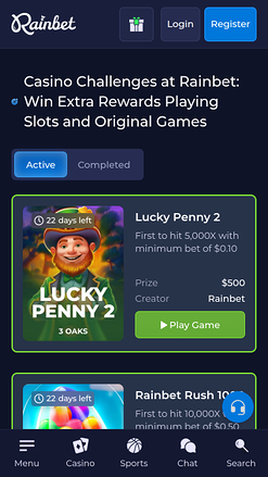 Rainbet Casino Mobile Challenges
